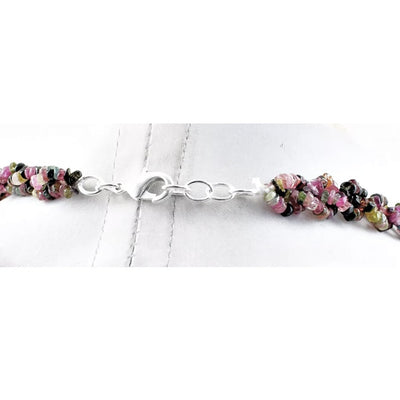 175 Ct Natural Single Strand Twisted Watermelon Tourmaline Necklace 20"