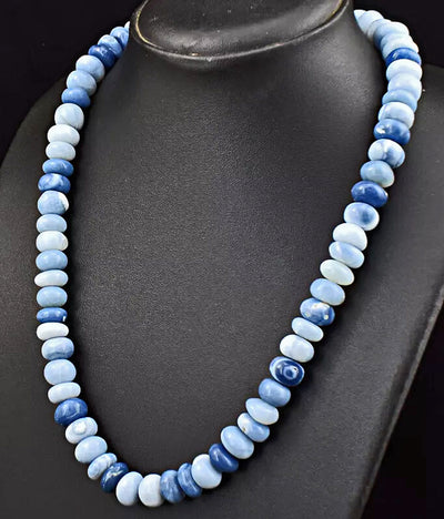 395 Ct Natural Blue Opal Necklace