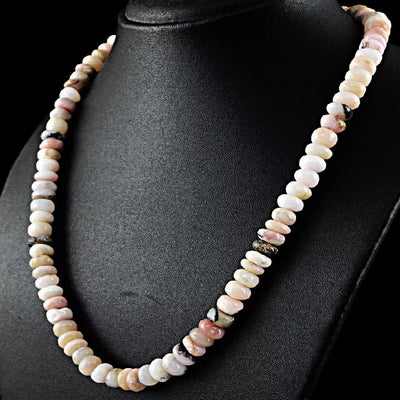 Genuine Pink Australian Opal Rondelle Beads Necklace