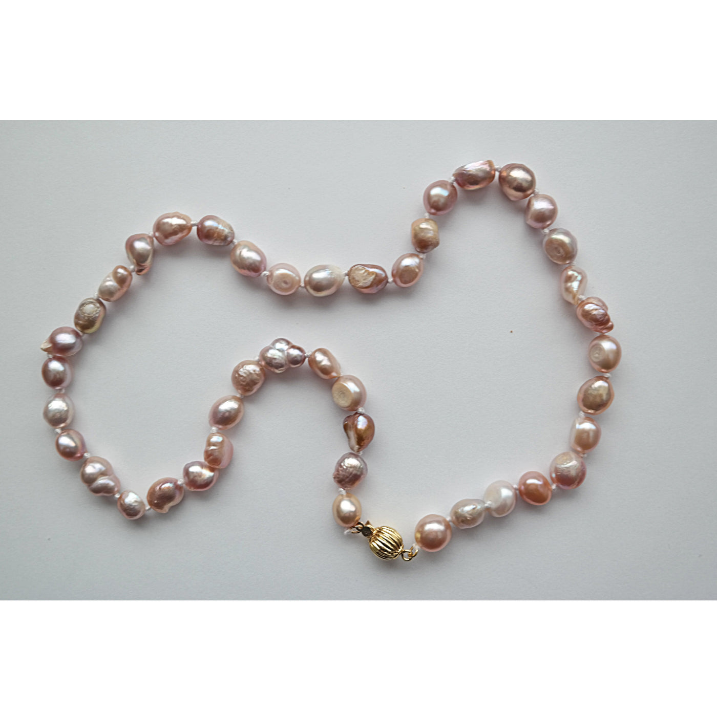 Natural 8.9mm Lavender Baroque Freshwater Pearl Necklace 18"