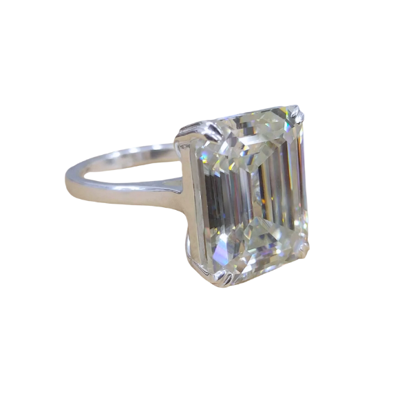 11.05 Ct Emerald Cut Solitaire White Diamond Ring