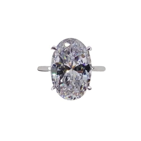 4.80 Ct Oval Cut White Diamond Solitaire Ring