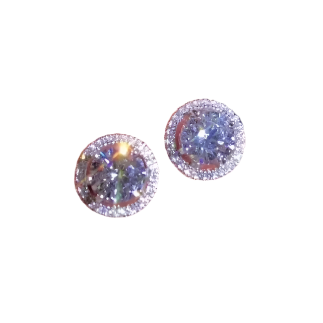 6 Ct Round Cut Off White Diamond Solitaire Stud Earrings