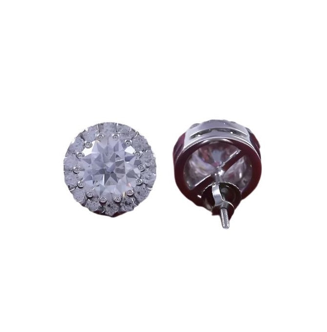 5.40 Ct Round Cut Off White Diamond Solitaire Earrings