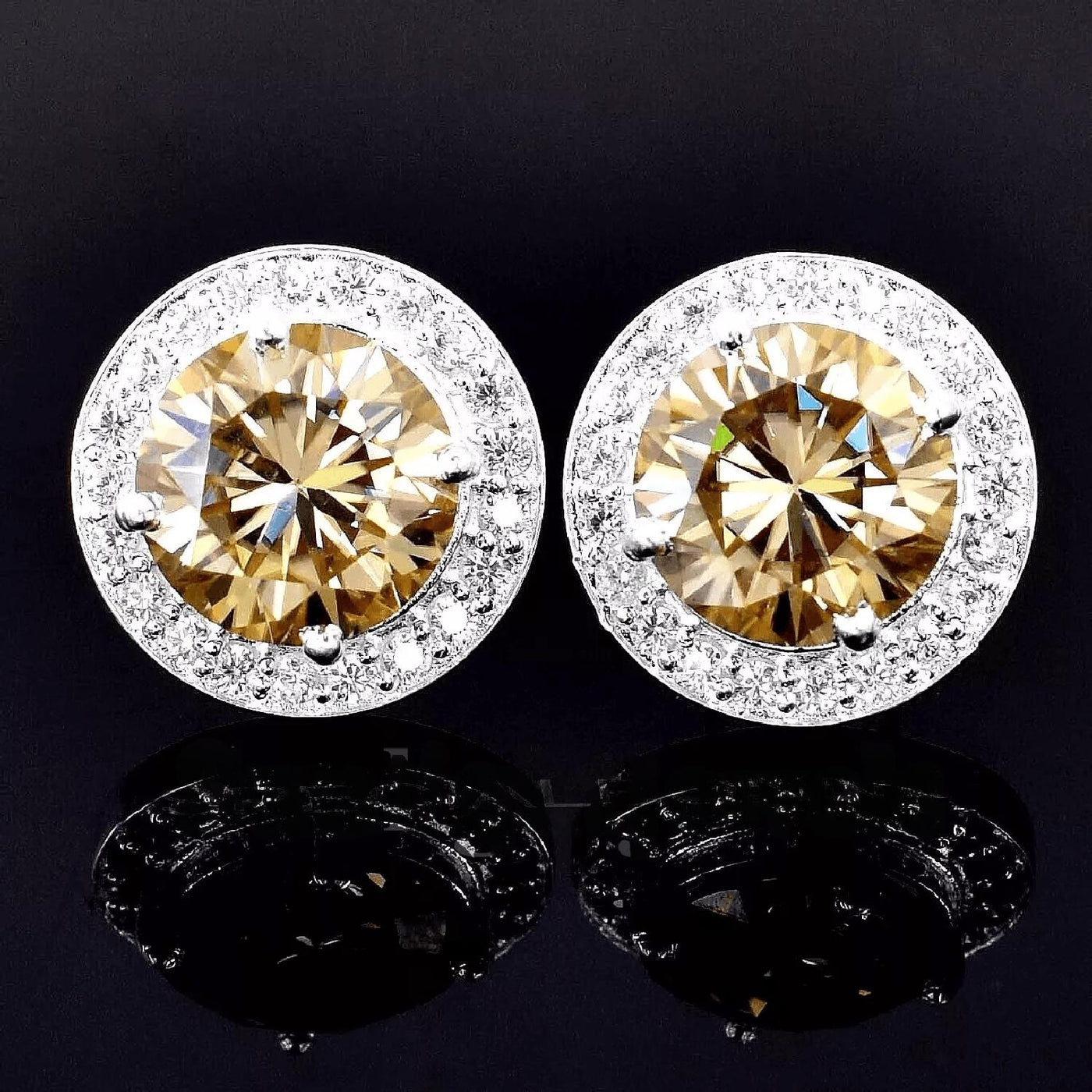 7 Ct Champagne Treated Diamond Earrings