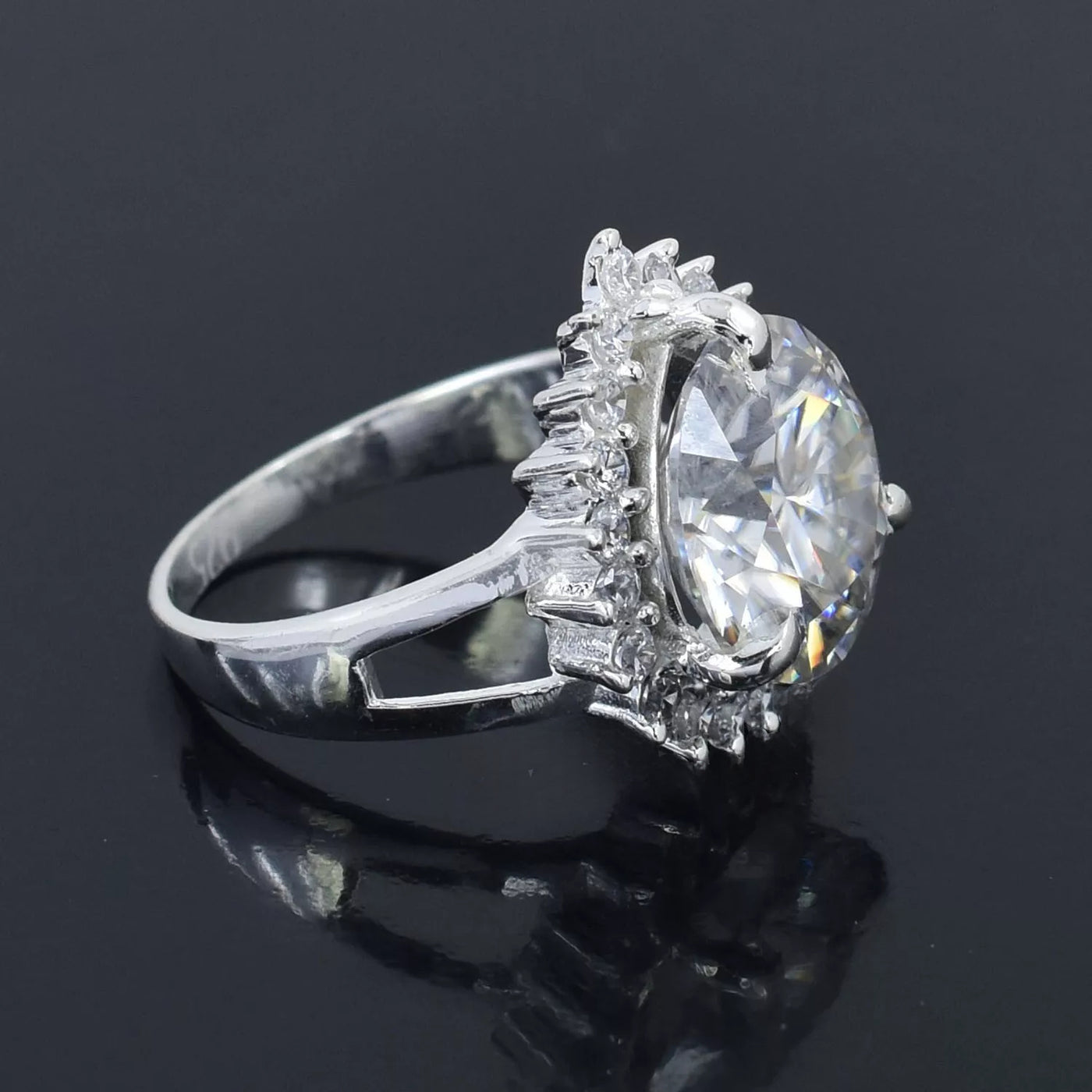 5 Ct White Brilliant Cut Diamond Solitaire Ring