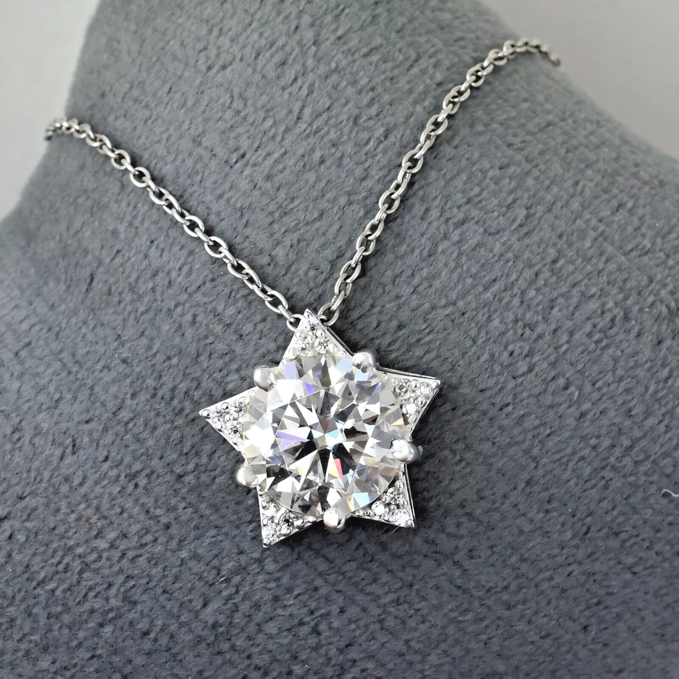 5.20 Ct Certified White Diamond Star Pendant